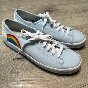 Keds x Sunnylife Kickstart Rainbow Light Blue Canvas Sneakers Womens Size 7